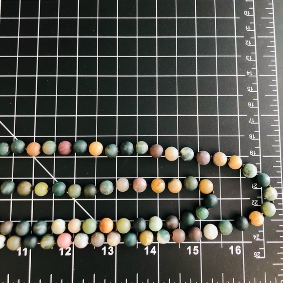 Vintage Frosted Glass Bead Long Necklace - Picture 8 of 14